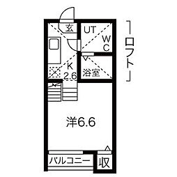アストリア名駅 1階1Kの間取り