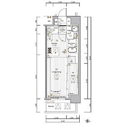 メイクスアート名駅南IV 3階1LDKの間取り
