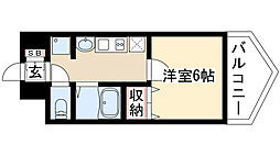 プレサンス新栄リミックス 3階1Kの間取り