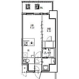 S-RESIDENCE金山epure(エピュレ) 7階1LDKの間取り