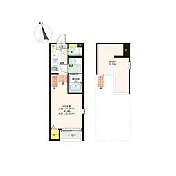 Ellery Moriyama(エレリーモリヤマ)(金屋二丁 1階1Kの間取り