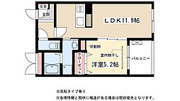 La La La三幸 1階1LDKの間取り