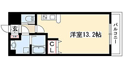 アヴニール白壁 ワンルームの間取図画像