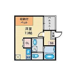 ハーモニーテラス高道町5 1Kの間取図画像