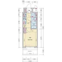 プレサンス太閤通駅前デュプル 1105 11階1Kの間取り