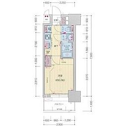 プレサンス太閤通駅前デュプル 1107 11階1Kの間取り
