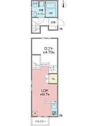 RadIAnce守山 2階ワンルームの間取り
