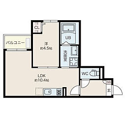 Jack koshinII 1階1LDKの間取り