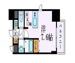 プレサンス名古屋駅前グランヴィル 4階1Kの間取り