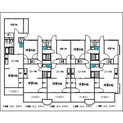 エクセル伏屋 1階1LDKの間取り