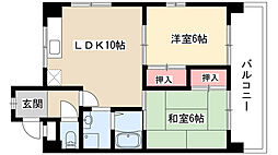 スカイヒルズ 2LDKの間取図画像