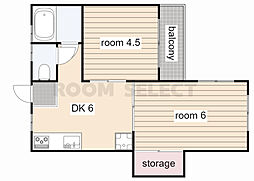 丸協マンション 3階2DKの間取り