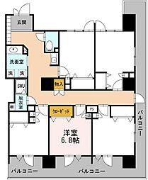 ロイヤルパークスＥＲささしま　D-room share ささ 3階ワンルームの間取り