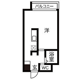 プリマヴェール名駅ノルテ 5階1Kの間取り
