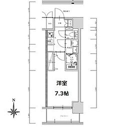 S-RESIDENCE亀島駅前ascent(アセント) 2階1Kの間取り