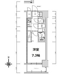 S-RESIDENCE亀島駅前ascent(アセント) 13階1Kの間取り
