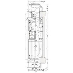 エステムコート名古屋ライブゲート 12階1Kの間取り