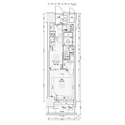 エステムコート名古屋ライブゲート 8階1DKの間取り