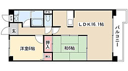 シェソワ駒方 1階2LDKの間取り