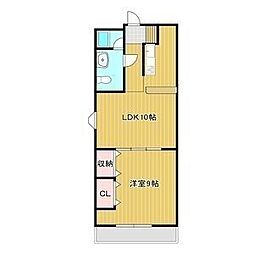 01ビル 6階1LDKの間取り