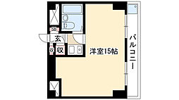 フィールドシティ新栄第3 2階1Kの間取り