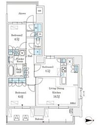 GRANPASEO丸の内 3LDKの間取図画像