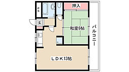 近藤マンション 1LDKの間取図画像
