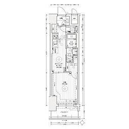エステムコート名古屋ライブゲート 2階1DKの間取り