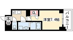 S-RESIDENCE葵 12階1Kの間取り