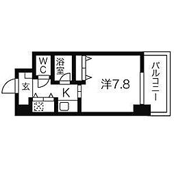 AXIS桜通内山 6階1Kの間取り