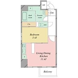 レジディア久屋大通II(旧マーレ) 3階1LDKの間取り