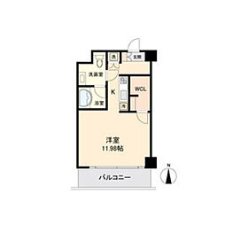 エルブ浄心 4階ワンルームの間取り