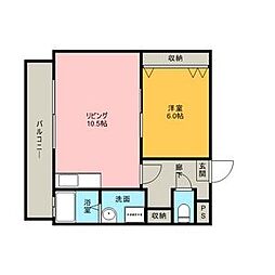 エトワール白金 1階1LDKの間取り