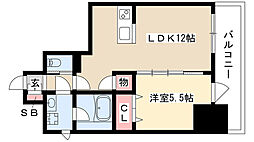 SD Court Kanayama 12階1LDKの間取り