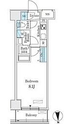 プレイズシード名駅北 9階1Kの間取り