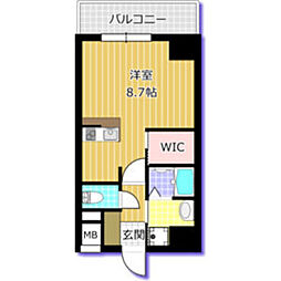 ラフォルテ大須 3階ワンルームの間取り
