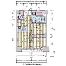 プレサンス上前津ディアシス 14階2LDKの間取り