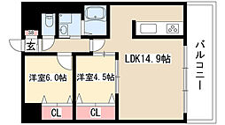 BERG大須 4階2LDKの間取り
