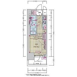 プレサンス上前津ディアシス 3階1Kの間取り