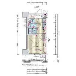 プレサンス高畑ルミア 1004 10階1Kの間取り
