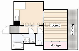 サンコート城南 4階1LDKの間取り