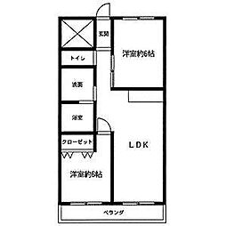 第3フクマルビル 7階2LDKの間取り
