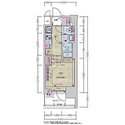 プレサンス上前津ディアシス 4階1Kの間取り