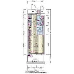 プレサンス上前津ディアシス 8階1Kの間取り