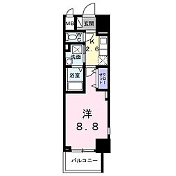 Ｂｒｉｇｈｔ　Ｇａｔｅ　名古屋 13階1Kの間取り