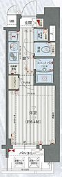 プレサンス名古屋STATIONアブソリュート 9階ワンルームの間取り