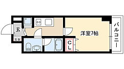 プロシード新栄 6階1Kの間取り