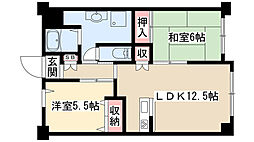 滝子アネックス 3階2LDKの間取り