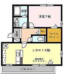 パークコート向陽町 3階1LDKの間取り