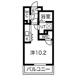 ＡＸＩＡ亀島 4階ワンルームの間取り